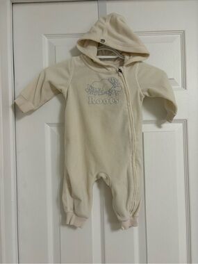 Roots Cream Hooded Fleece One-Piece